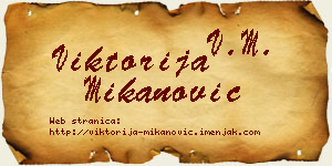 Viktorija Mikanović vizit kartica